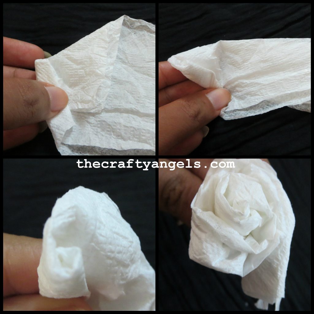 tissue paper rose flower tutorial 2