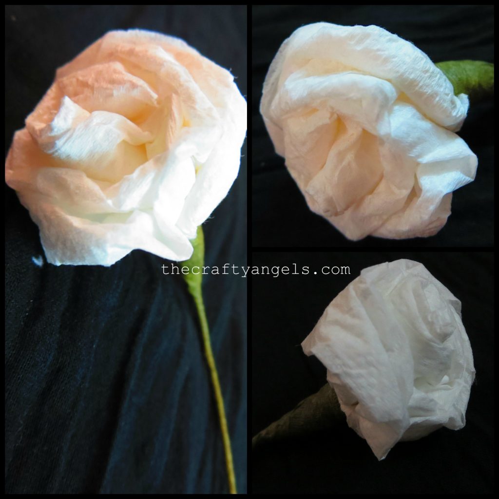 tissue paper rose flower tutorial 3