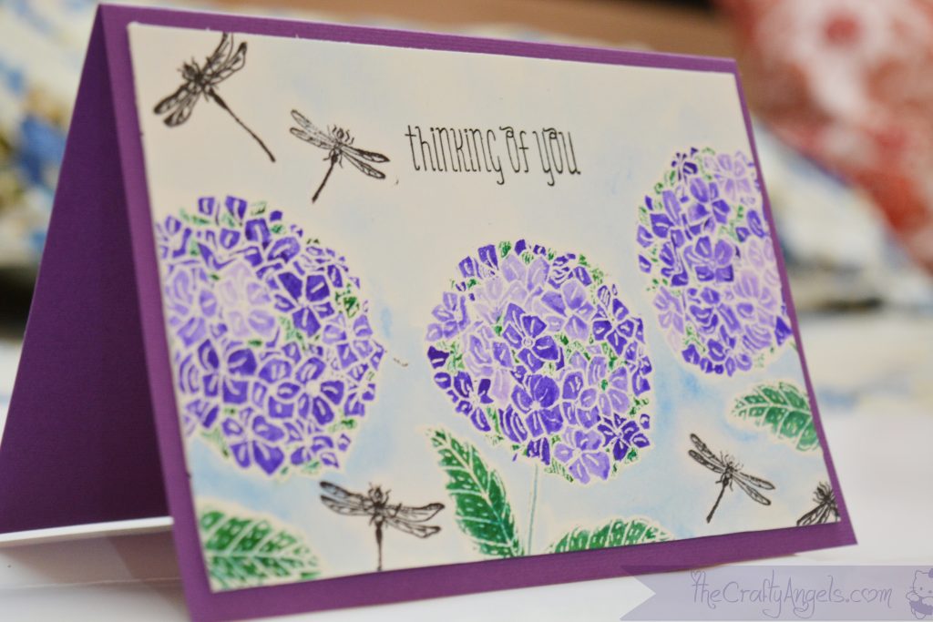 hydrangea flower, stamped card, handmade card, india cardmaking, pennyblack, thinking of you, Friendship card , penny black stamp, penny black flower festival