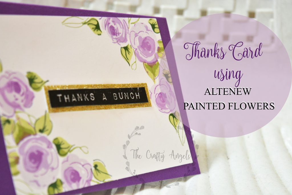 altenew painted flowers, altenew shades of purple crisp ink, altenew label love, altenew, thankyou card, indian craft blog