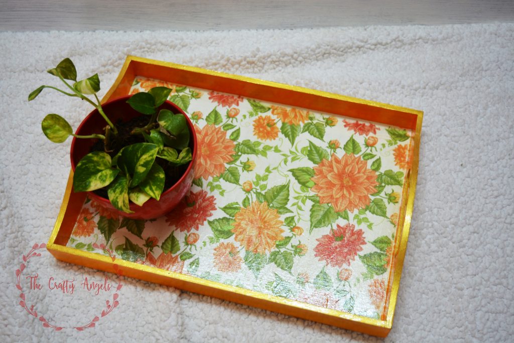 decoupage, decoupage tray, decoupage with paper, indian home decor