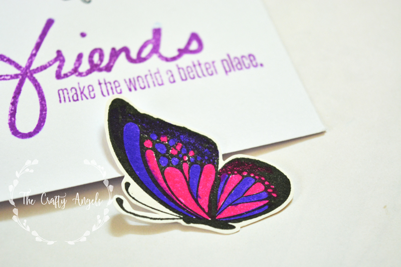 mudra stamps, indian stamp, cardmaking, butterfly card, friends card, friendship day card