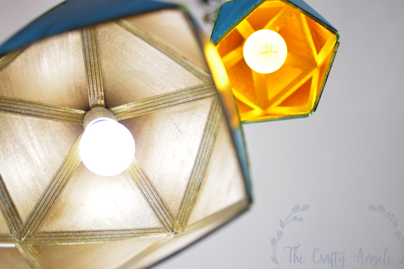 DIY geometric lampshade with foam sheets , DIY geometric lampshade, diy lampshade, quilted lampshade, geometric diy, simple lampshade, handmade lampshade, lampshade with cardboard, foam craft, diy with cardboard