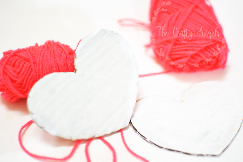 yarn wrapped hearts, hearts craft, valentines day craft, valentines gift, diy heart, diy heart, paper heart, yarn heart