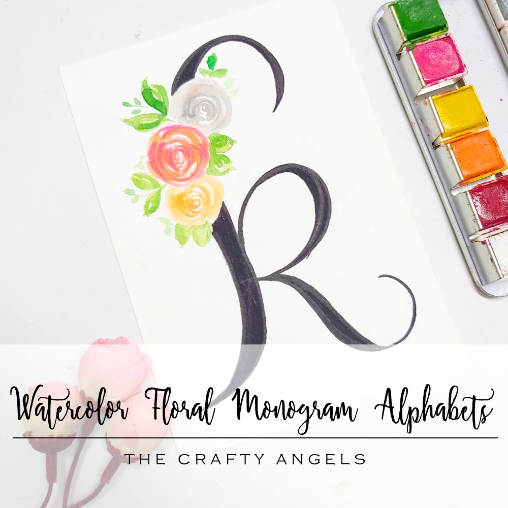 floral alphabets, calligraphy india, calligraphy, lettering, watercolorflorals, floral paintings, floral painting, DIY alphabet,DIY monogram project,floral monogram,monogram project, watercolor floral monogram, watercolor monogram, watercolor florals, nursery baby monogram