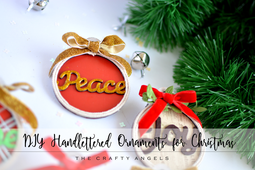 DIY Handlettered ornaments for Christmas with MDF wood slices 
