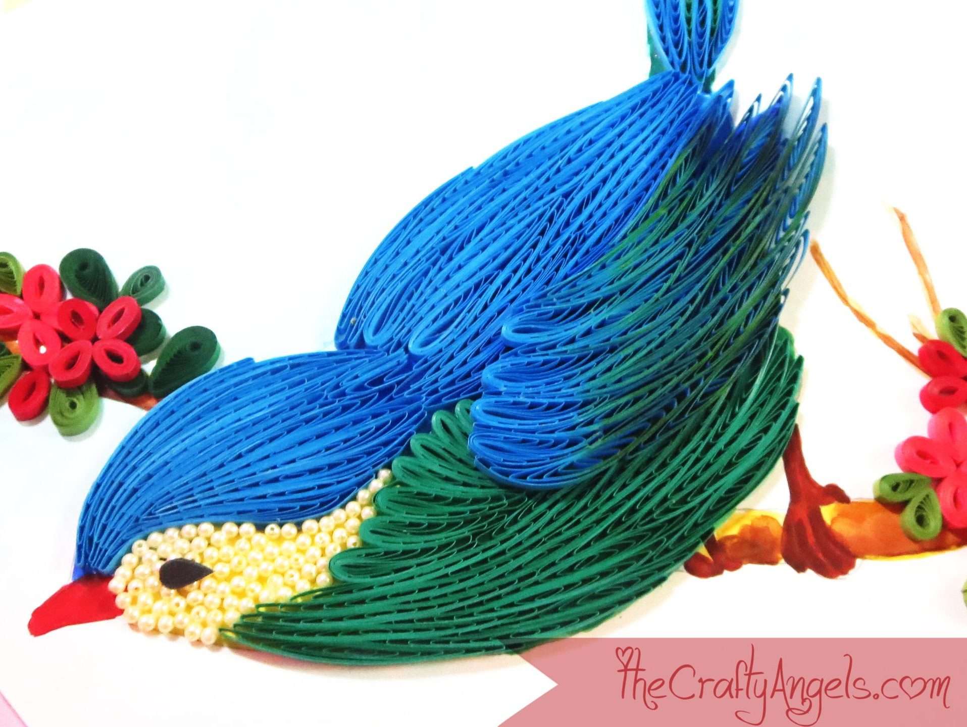 quilled bird quilling combing technique tutorial (17)