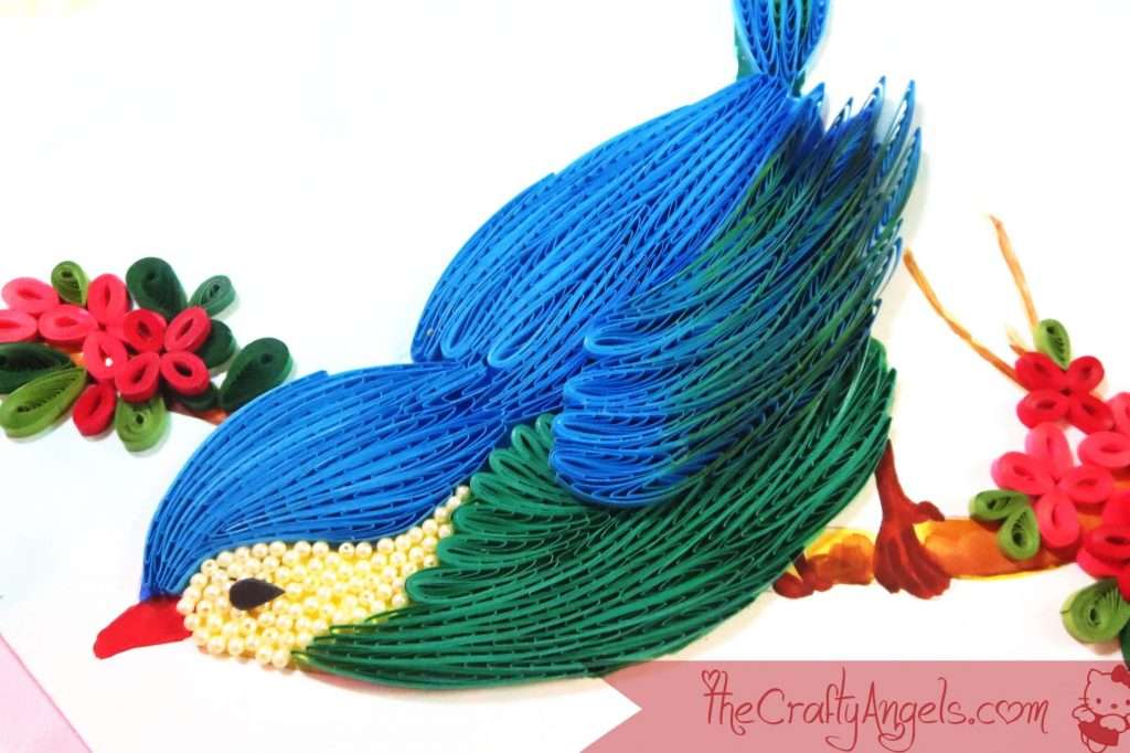 quilled bird quilling combing technique tutorial (17)