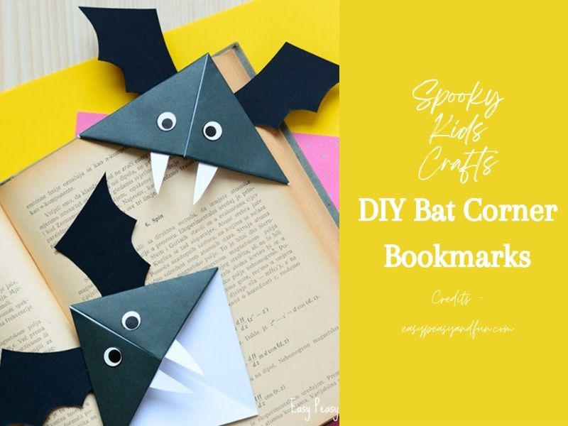 halloween bookmark - DIY bat corner marks