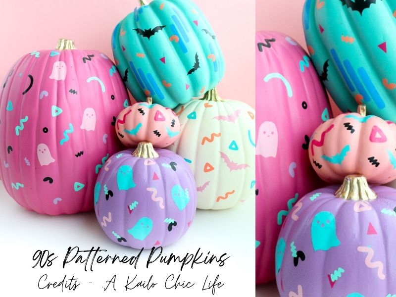 90s Patterned No Carve Pumpkins