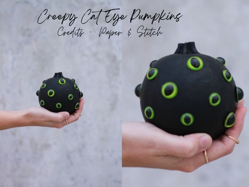 Creepy Cat Eye Pumpkins