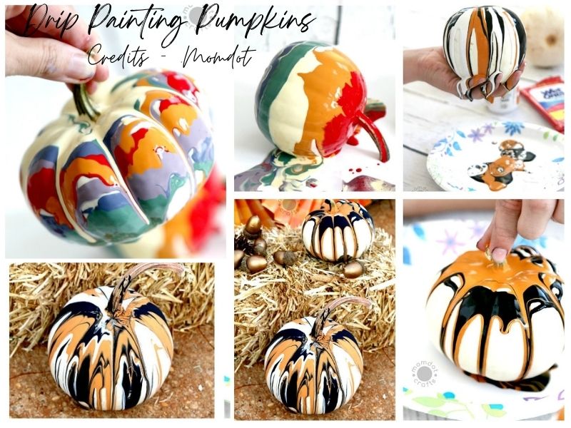 Drip Painting Pumpkins