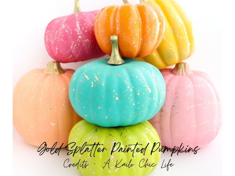 Gold Splatter Painted Pumpkins