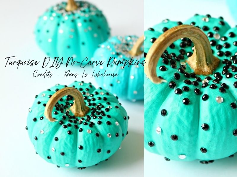 Turquoise DIY No Carve Pumpkins